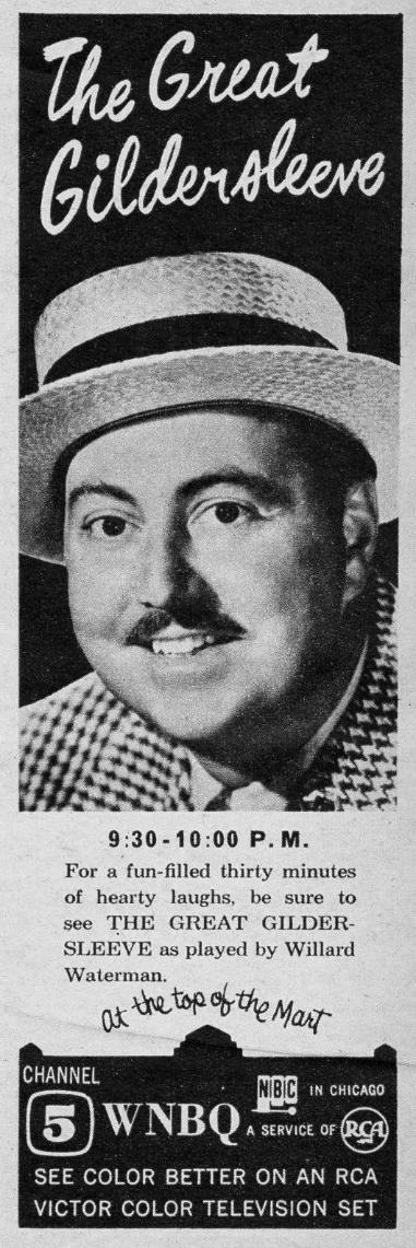 GREAT GILDERSLEEVE WILLARD WATERMAN WNBQ-TV CHICAGO